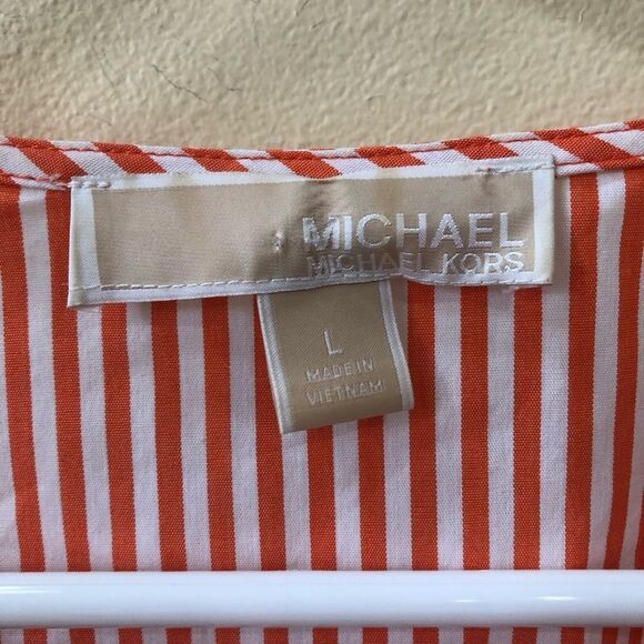 Michael Kors Lace Up Bell Sleeve Striped Top - Picture 3 of 5